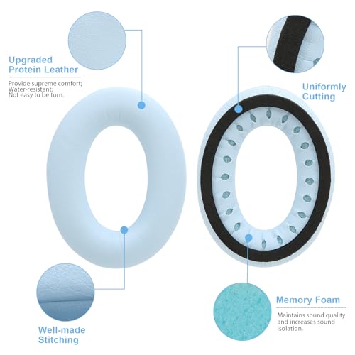 Ear Cushions for Bose QuietComfort 45 QC35 QC35ii QC25 QC15 Headphones Replacement Ear Pads with Protein Leather& Memory Foam (Sky Blue) - color: QC45 Sky Blue