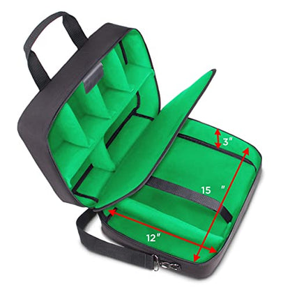 USA Gear Audio Mixer Case Fits RODECaster Pro II, Pro & Duo, GoXLR, & more Podcast Equipment - Podcast DJ Travel Bag with Customizable Interior, Scratch-Resistant Interior, Shoulder Strap (Green) - color: Green