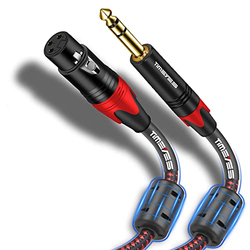 1/4'' TRS to XLR Female Cord 3M, 6.5mm to XLR 3-Pin Female Microphone Cable, XLR to 6.35mm TRS Jack Stereo Instrument Cord, Balanced Quarter Inch TRS to XLR Plug Mic Cable 1/4 Inch to XLR 10FT - size: 3M/10FT
