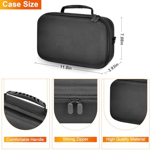 ANKHOH Hard Travel Case for JBL Charge 6 Speaker with Shoulder Strap | Fixed tray, elastic strap and zippered mesh pocket organize the speaker, charger and cables, Black, Case Only - color: Black