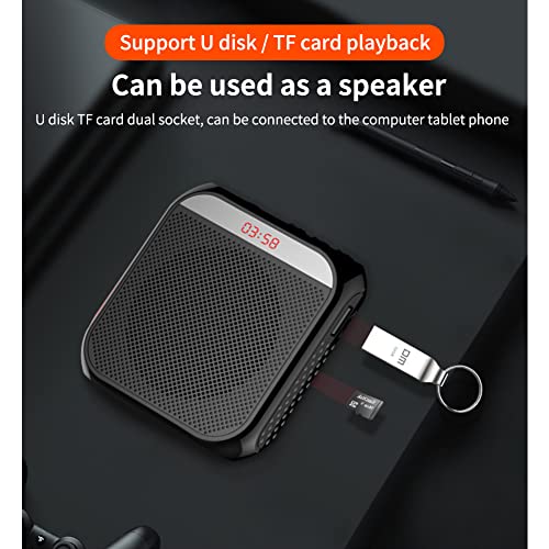Portable Amplifier, Rechargeable Teacher Microphone, MiNi Amplifier System, Classroom Microphone, Tour Guide, Yoga Outdoor