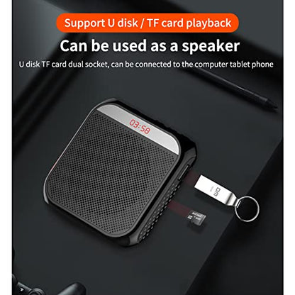 Portable Amplifier, Rechargeable Teacher Microphone, MiNi Amplifier System, Classroom Microphone, Tour Guide, Yoga Outdoor