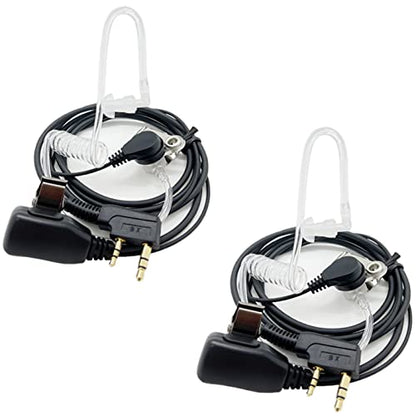 Walkie Talkies Earpieces(2 Packs) with Mic 2 Pin Covert Air Acoustic Tube Headset for Baofeng UV-5R BF-888S BF-F8HP Retevis H-777 Kenwood Pxton Puxin Two Way Radio - style: 2Packs(White) for Baofeng Kenwood Pxton