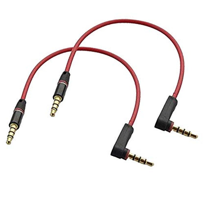 Audio Cable Short 3.5mm 1/8" TRRS Angled Male to Male Headphones Aux Cord 4 Conductor(4 Pole) Auxiliary Cord Extender Cord for Headset, iPhone, iPad, Smartphones, Tablets Car Home Speaker 2Pack 8 inch - style: Angled to Straight