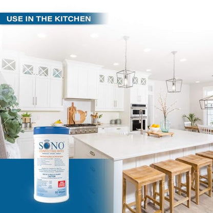 SONO Disinfecting Wipes - Alcohol-Free, No Bleach, Medical-Grade I Multi-Surface Cleaning for Home, School, Office, Hospital, Gym I Gentle on Electronic Devices I Everyday Use I 80 CT - size: 80 Count (Pack of 1)