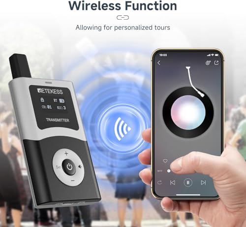 Retekess T130U(4nd Gen T130)Tour Guide System, Translation System(1TX 15RX) | for Church,School,Travel, U-Band, 200M, 40H, with16 USB Charging Ports, Less Interference Voice, One-Key Operation - style: 1-15