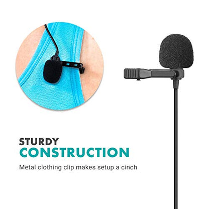 Movo uLav-L-Duo Digital Dual iPhone 15/16 Lavalier Omnidirectional Clip on Microphone with USB-C Connector Compatible with iPhone 15/16 and Up, iPad-Pro (20-Foot Cord) - style: Double Lav with 20-foot Cord