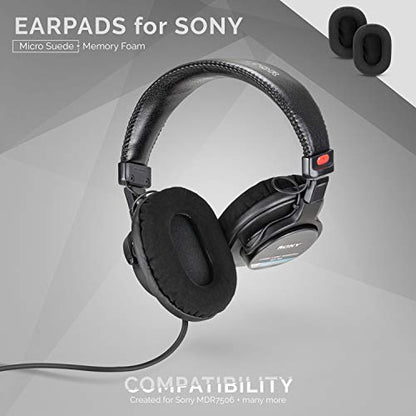 Brainwavz Replacement Micro Suede Earpads for SONY MDR 7506, V6, CD900ST, Memory Foam Ear Pad & Suitable for Other On Ear Headphones, Micro Suede Black - color: Micro Suede Black