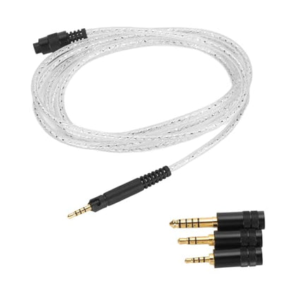 Silver Plated Detachable Headphone Replacement Cable with 2.5mm, 3.5mm, 4.4mm Plugs for HD518 HD558 HD598 HD569 HD579 HD599 — Lossless Sound, TPE Jacket, Gold - Plated C