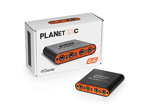 ESI planet 22c | Reference Quality Dante Audio Interface | Dante IP audio network with 24-bit/96kHz converters for recording, live sound and audio measurement - style: PLANET 22C