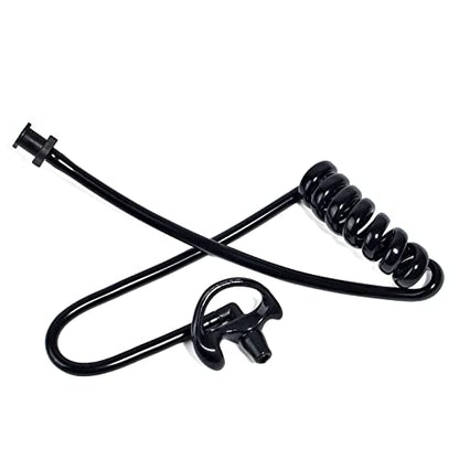 HYS Black Acoustic Tube Replacement Surveillance Acoustic Coil Tube Earbud Audio Kit with 1 Pair Medium Earmold for Two-Way Radio Headset/Earpiece