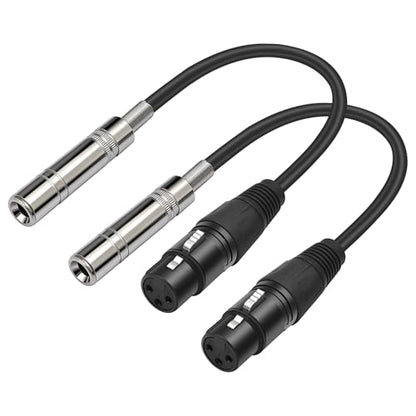 XLR Female to 1/4 inch 6.35MM Female Stereo Audio Cable 3PIN XLR to TRS Cable 1 FT(30cm) 2pcs - style: 3PIN XLR Female to 6.35MM TRS Female Cable 1 FT(30cm)