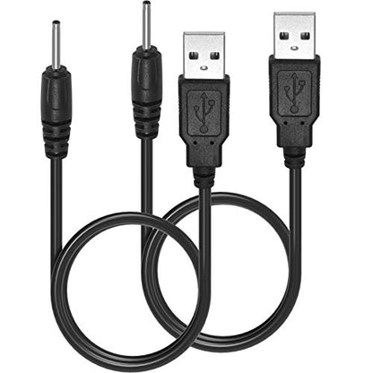 PChero 2pcs USB to DC 2.0mm Charger Charging Cable | for Mini S530 Smallest Invisible Wireless Bluetooth Earbuds Earphones Headphones Headset and Bluetooth Shower Speaker - color: Black - 2pcs