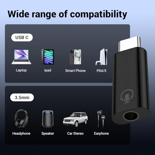 Fidioto 4 Pack USB C to 3.5mm Jack Audio Adapter, USB C to Headphone Jack Adapter Compatible with iPhone17/ 16 Plus 17/16 Pro Max/Samsung Galaxy/Ultra/iPad Pro/MacBook/Pixel (Black) - color: 4pack-Black