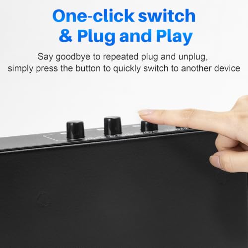 4 in 2 Out 4-Way RCA Switch Composite AV Selector Switcher Box | Plug & Play 4x2 RCA Video Audio AV Switcher for PS2 PS3 Wii Xbox HDTV DVD Game Consoles - size: 4 IN 2 OUT