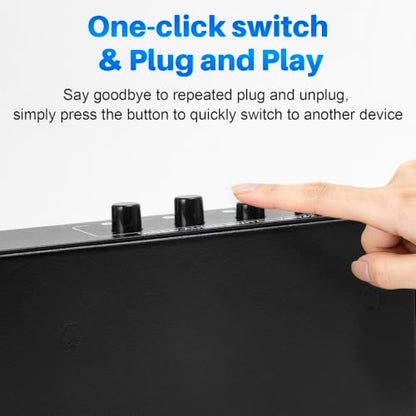 4 in 2 Out 4-Way RCA Switch Composite AV Selector Switcher Box | Plug & Play 4x2 RCA Video Audio AV Switcher for PS2 PS3 Wii Xbox HDTV DVD Game Consoles - size: 4 IN 2 OUT