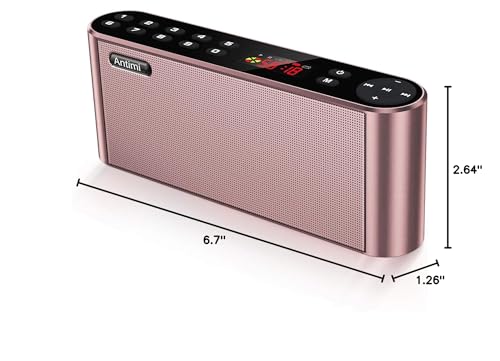 Antimi Bluetooth Speaker,FM Radio Player,MP3 Player Stereo Portable Wireless Speaker Drivers with HD Sound, Built-in Microphone, High Definition Audio and Enhanced Bass(Black) (Pink) - color: Pink