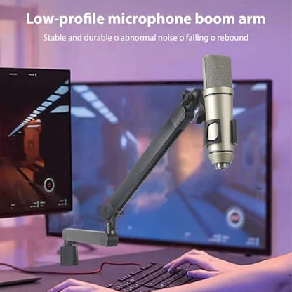 Adjustable Microphone Boom Arm Stand 360° Rotation Desktop Mic Holder