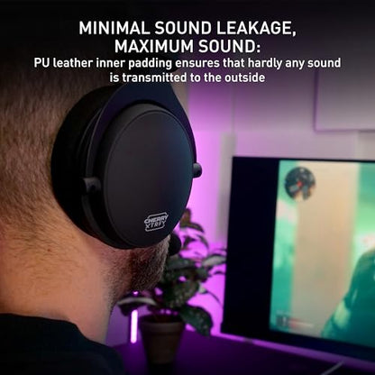 Xtrfy H2, Professional Gaming Headset, Optimised for Esports, Extra-Large Ear Cushions with Memory Foam Pads, Detachable Microphone, Braided Cable, Black