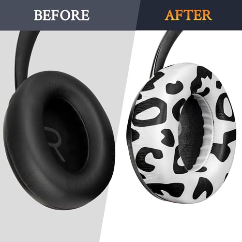 SOULWIT Protein Leather Replacement Earpads for Bose 700 (NC700) Wireless Headphones, Ear Pads Cushions with Softer Protein Leather, High-Density Noise Cancelling Foam, Added Thickness - Snow Leopard - color: Snow Leopard