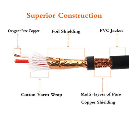 Unbalanced 6.35mm(1/4 inch) TS Mono to XLR Male Cable Gold Plated Quarter inch to Male XLR Microphone Cable Interconnect Cable - 3 Feet/1 Meter - size: 3 Feet