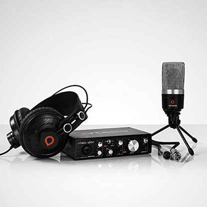 Artesia ARB-4 Recording Bundle - Professional 24-bit USB Audio Interface with Studio Monitor Headphones+ Cardioid Condenser Microphone + Desktop Headphone Hanger + Mic Cable + Bitwig studio 8