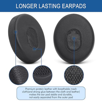Ear Pads Replacement for Bose QuietComfort 3 On-Ear Headphones | Earpads Cushions for Bose QC3 OE1 with Memory Foam Protein Leather (Black)
