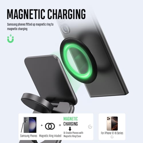 KU XIU 3 in 1 Charging Station for Samsung Phone Watch Buds | Aluminum Alloy Foldable Wireless Charger for Samsung Galaxy S26 S25 Ultra/Galaxy Buds, for Galaxy Watch Ultra 8 7 6 5 4 - color: Grey 1
