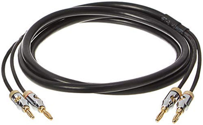Amazon Basics Banana Plug 16AWG Speaker Cable Wire, CL2 Rated for in-Wall Use, Gold-Plated Banana-Tip Plugs (4mm), Oxygen-Free Copper, 6 Foot, Black - size: 6 Foot