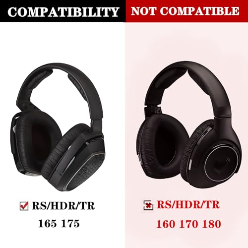 Cooling Gel Ear Pads Headband Compatible with Sennheiser RS165/RS175 HDR175/HDR165/HDR175/TR165/TR175 Headphones Replacement Head Band Earpads with ice Silk Fabric Added Thickness
