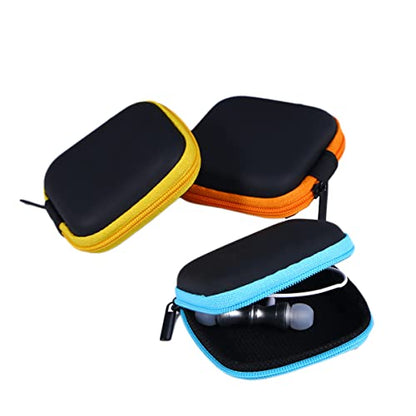 EVA Square Earphone Storage Case Box with Smooth Zipper - color: Yellow