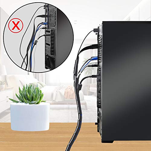 65FT XHF 4mm(Wrapping Range:1.5mm-10mm) Spiral Cable Wrap Cord for Computer Electrical Wire Organizer Sleeve Hose RoHS Black - size: Dia 4MM-Length 20M
