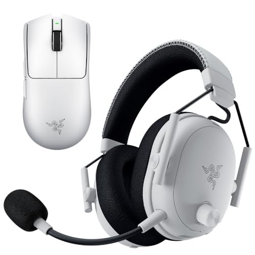 Razer PC Esports Gaming Bundle: BlackShark V3 Pro Wireless ANC PC Gaming Headset + Viper V4 Pro Wireless Gaming Mouse — White