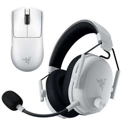 Razer PC Esports Gaming Bundle: BlackShark V3 Pro Wireless ANC PC Gaming Headset + Viper V4 Pro Wireless Gaming Mouse — White