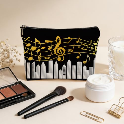 JIUWEIHU Piano Keys Makeup Bag, Musical Cosmetic Bags Travel Organizer Bag | Zipper Pouch, Christmas Birthday Gifts for Pianist Music Lover Women Friend Colleague Sister Musicians - color: Multicolor 0064