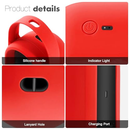 Silicone Carrying Case Cover for Beats Pill 2024 Portable Bluetooth Speaker, Protective Sleeve Travel Case Speakers Accessories (Red) - color: Red
