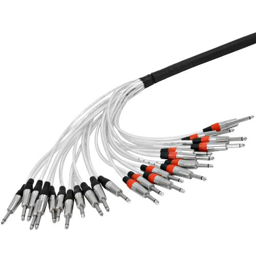 Seismic Audio - SAST-12-24-15 - 12 Channel 1/4" TRS Insert Snake Cable to 24 1/4" TS - 15 Feet - size: 15 Foot - 12 TRS x 24 TS
