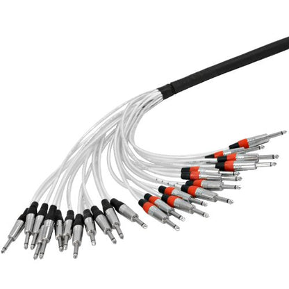 Seismic Audio - SAST-12-24-15 - 12 Channel 1/4" TRS Insert Snake Cable to 24 1/4" TS - 15 Feet - size: 15 Foot - 12 TRS x 24 TS