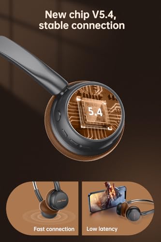 Over Ear Headphones Bluetooth, Active Noise Cancelling, On Ear Headphones, Light Weight Earphones, Comfort Headsets, for Travel Home Office PC