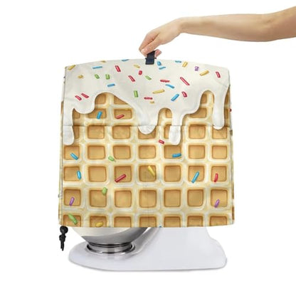 Stand Mixer Dust Cover with Top Handle, Stand Mixer Organizer Bags with Front Pockets Dust-Proof Stand Blender Cover Kitchen Attachments Ice Cream - color: Ice Cream, size: S