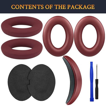 SOULWIT Replacement Kit for Bose QC15/QC2 QuietComfort Headphones, Ear Pads Cushions + Headband + Silicone Earpads Cover Protector - Burgundy - color: Burgundy