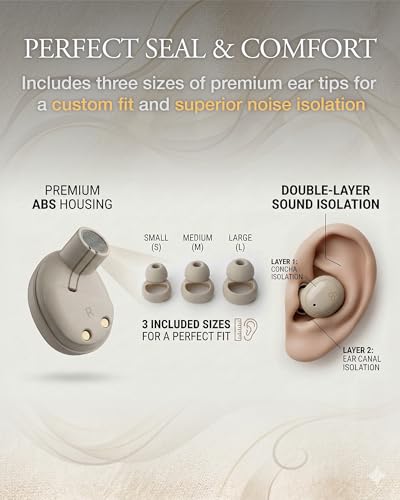 Final Audio ZE500 True Wireless ASMR Earbuds - Ultra-Compact Bluetooth Sleep Earbuds for Side Sleepers, 3D Binaural Sound, Zero Ear Pressure, Custom Tuned for Relaxation & ASMR (Cream) - color: Cream