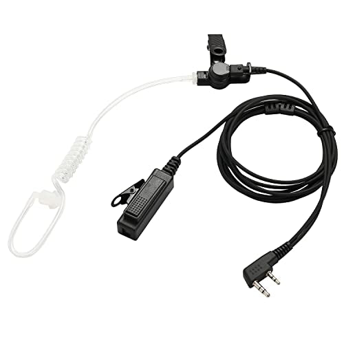 Compatible with Baofeng UV-5R BF-F8HP UV-82 Radios Earpiece Kenwood 2 Pin Two Way Radio Headset Walkie Walkie Surveillance Kit Police Headphone (1 Pack)