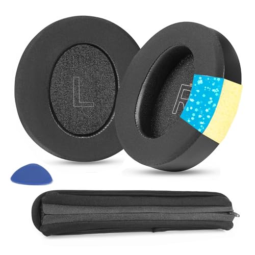 Cooling Gel Earpads Replacement for Anker Soundcore Life Q30 Q35 BT Q35 | Ice Silk Ear Pads Breathable Mesh Cushion Headband Cover Kit (Black)