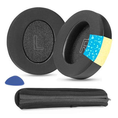 Cooling Gel Earpads Replacement for Anker Soundcore Life Q30 Q35 BT Q35 | Ice Silk Ear Pads Breathable Mesh Cushion Headband Cover Kit (Black)