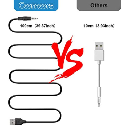 USB to 3.5mm Jack Audio Adapter, AUX Charge Cable for MP3 Player | Works with MP3 Player, Headphones and PC Speakers – Universal Adapter for Devices Without USB Port, Handy Repla