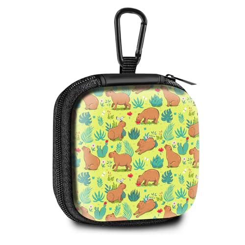 Square Data Cable Earbud Charger Coin Storage Bag Shockproof and Drop-Proof EVA Material Compatible with AirPod(Green Grazing) - color: Green Grazing