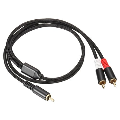 DMiotech RCA Y Cable 3.3ft, 1 RCA Male to 2 RCA Male Y Splitter Stereo Audio Subwoofer Cable for Home Theater, HDTV, Speakers, Hi-Fi Systems, Amplifiers - size: 3.3ft