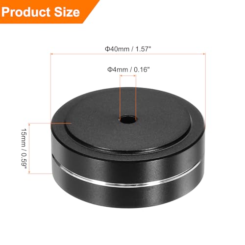 MECCANIXITY 16 Pcs Subwoofer Isolation Pad, 40x15mm Speaker Isolation Pad Feet Speaker Spikes Turntable Audio Studio Monitor Isolation Pad for Audio Equipment, M4 Screws Black