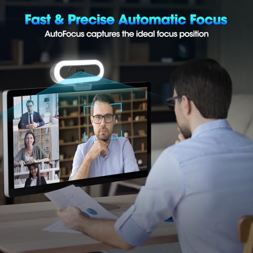 ToLuLu 2K Streaming Webcam Web Cam, LED RGB Webcam with Microphone & Light - style: 2K Autofocus RGB Ring Light webcam